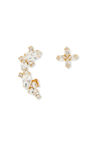 Eleanna Earrings, 18k Gold-Plated Brass & Swarovski Crystals
